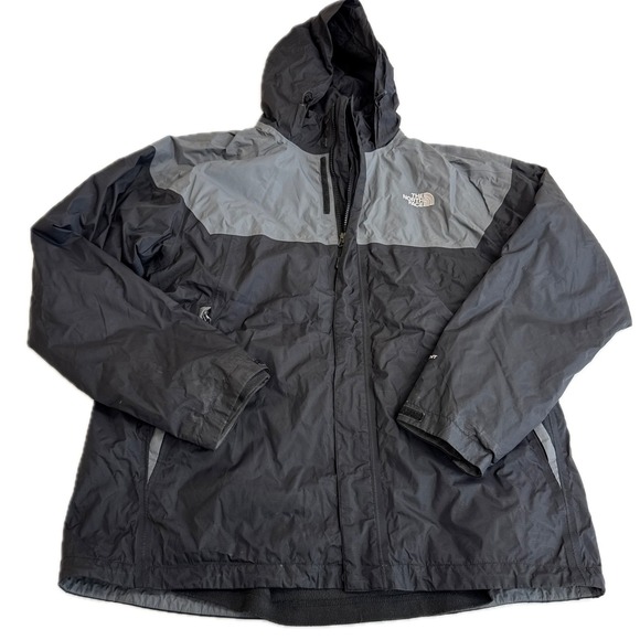 The North Face Jacket Mens XL Black Grey Waterproof 2 in 1 Technical Parka CE9M